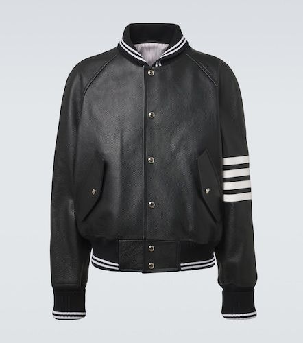Bar leather bomber jacket - Thom Browne - Modalova