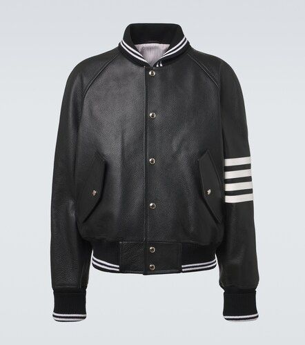 Giacca bomber 4-Bar in pelle - Thom Browne - Modalova