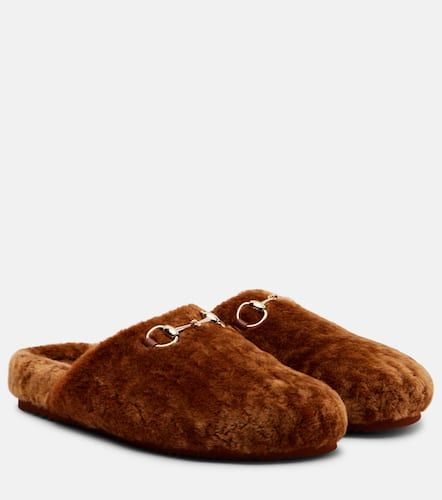 Gucci Horsebit shearling mules - Gucci - Modalova
