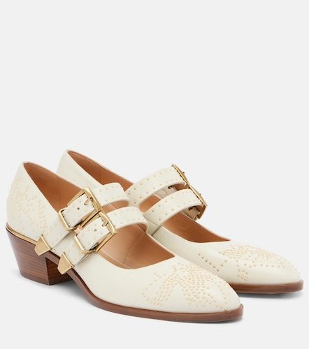 Susan studded leather Mary Jane pumps - Chloe - Modalova