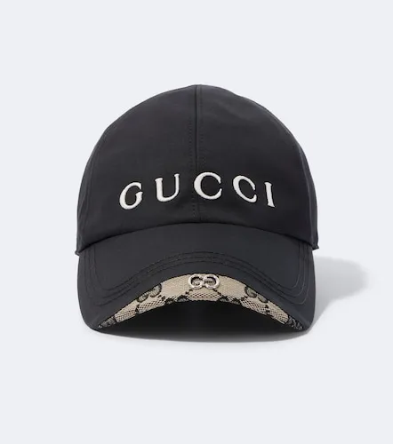 Logo cotton and silk baseball cap - Gucci - Modalova