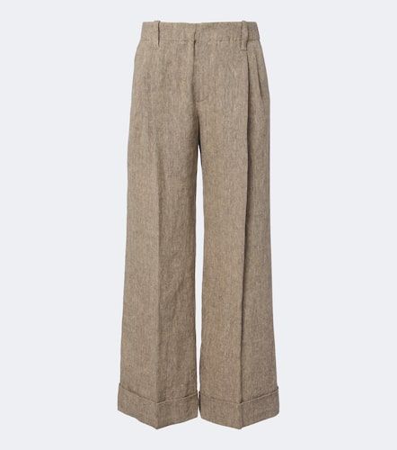 Pantalones anchos de lino - Brunello Cucinelli - Modalova