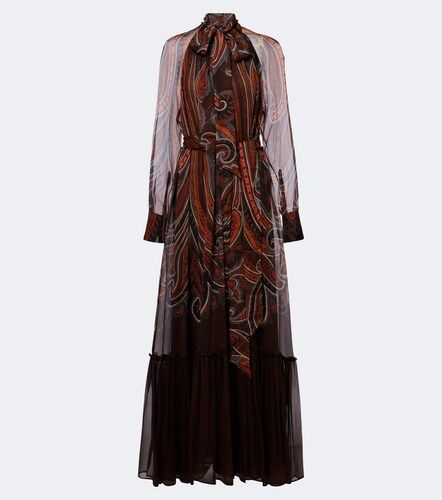 Abito lungo in seta con stampa paisley - Etro - Modalova