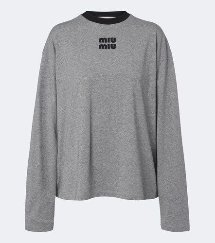 Camiseta oversized de jersey de algodón - Miu Miu - Modalova