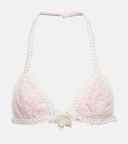 Embroidered cotton-blend LurexÂ® bra - Alessandra Rich - Modalova