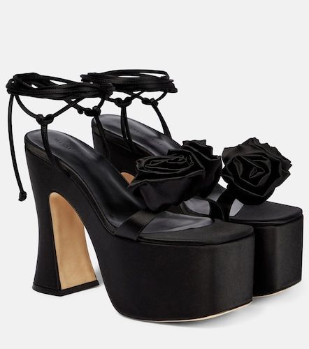 Applique satin platform sandals - Magda Butrym - Modalova