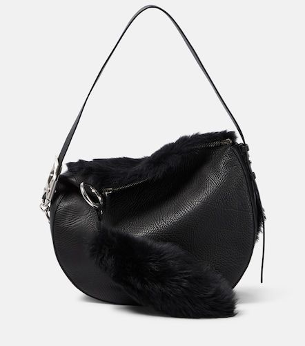 Borsa a spalla Knight Medium in pelle e shearling - Burberry - Modalova