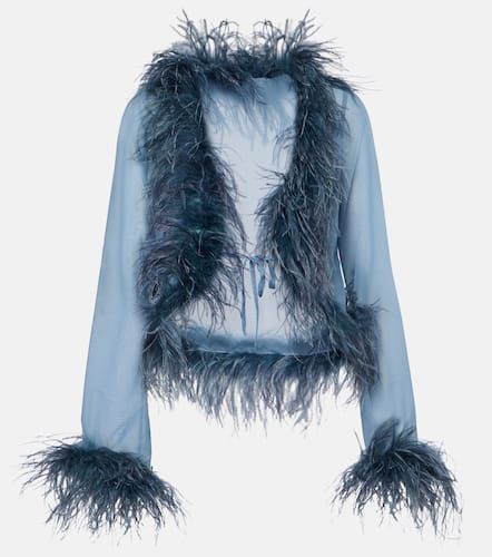 OsÃ©ree Feather-trimmed blouse - Oseree - Modalova