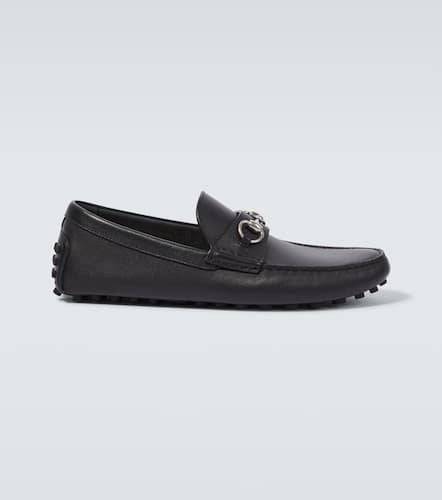 Horsebit leather driving shoes - Gucci - Modalova