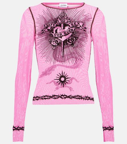 Tattoo Collection printed tulle top - Jean Paul Gaultier - Modalova