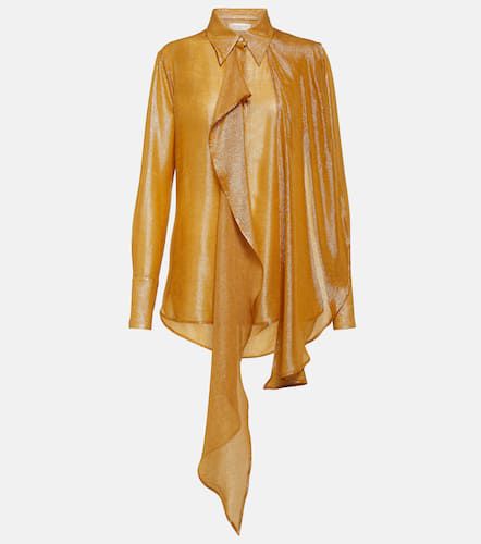 Draped tie-neck lamÃ© blouse - Victoria Beckham - Modalova