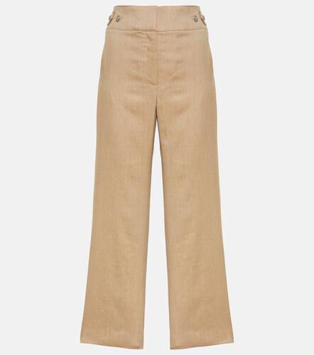 Aubrie linen-blend cropped pants - Veronica Beard - Modalova