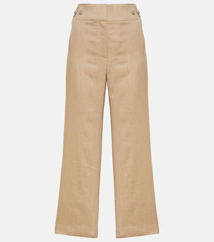 Aubrie linen-blend cropped pants - Veronica Beard - Modalova