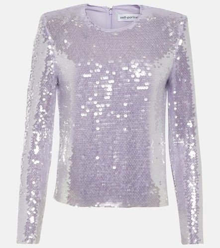 Top cropped con paillettes - Self-Portrait - Modalova