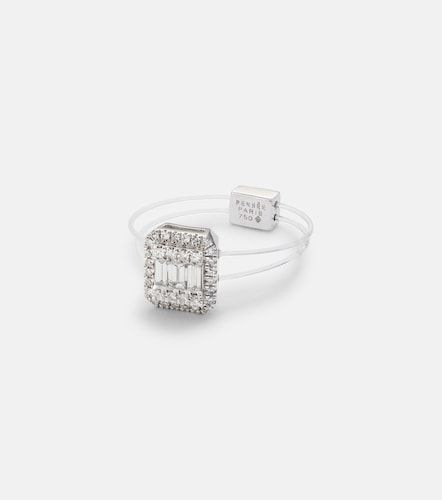 Floating 18kt white gold ring with diamonds - Persee - Modalova