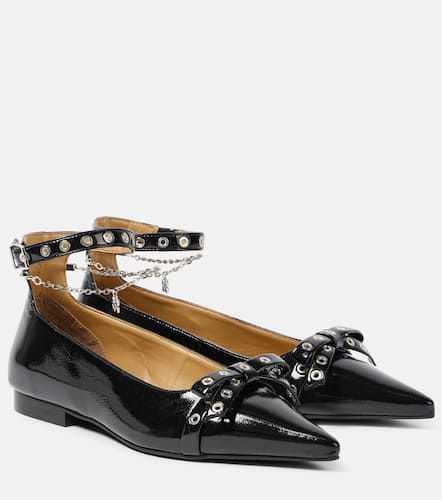 Eyelets Jewel faux leather ballet flats - Ganni - Modalova