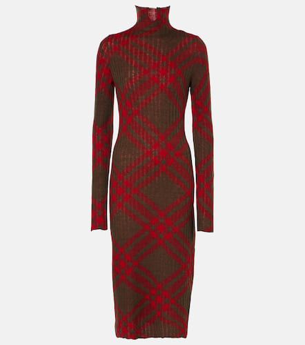 Midikleid Check aus Rippstrick - Burberry - Modalova