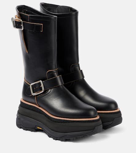 Sacai Leather platform biker boots - Sacai - Modalova