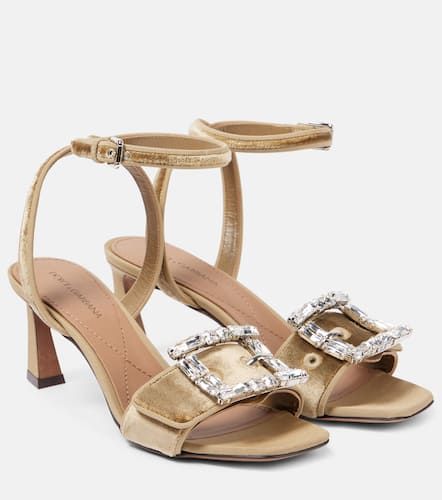 Sandalen aus Samt mit Kristallen - Dolce&Gabbana - Modalova