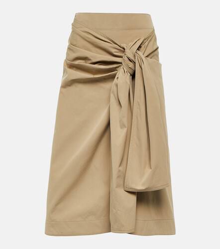 Draped cotton-blend midi skirt - Bottega Veneta - Modalova