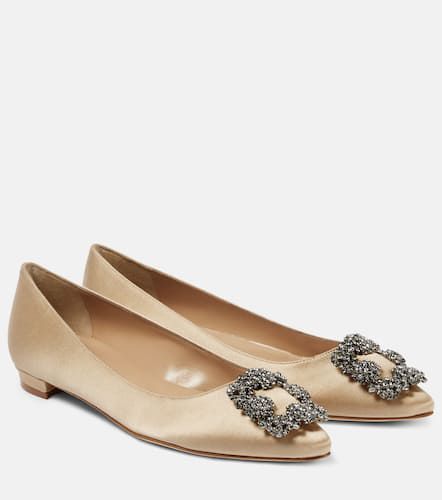 Hangisiflat 70 embellished satin ballet flats - Manolo Blahnik - Modalova