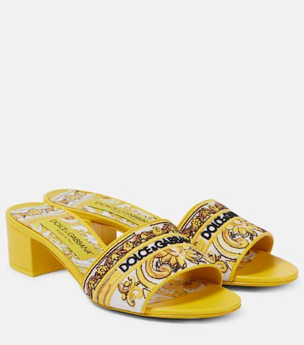 Majolica embroidered mules - Dolce&Gabbana - Modalova