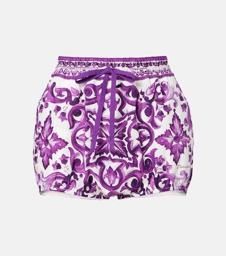 Shorts Majolica de popelín de algodón - Dolce&Gabbana - Modalova
