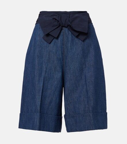 Bow-detail chambray Bermuda shorts - Valentino Garavani - Modalova