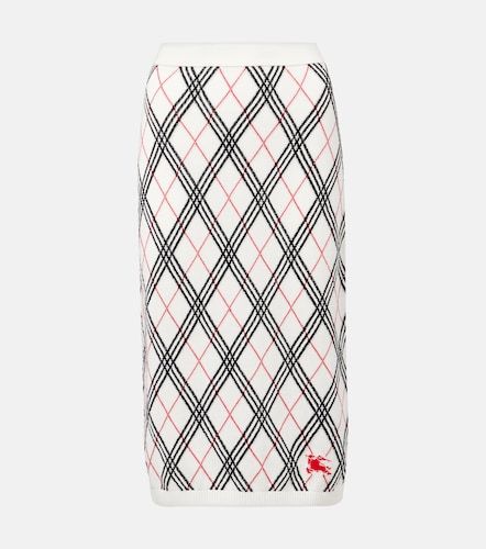Falda midi Argyle de algodón - Burberry - Modalova