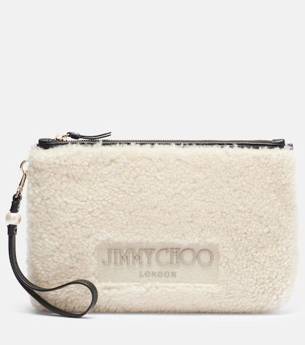 Bustina in shearling con logo e tracolla - Jimmy Choo - Modalova