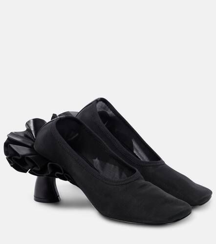 Ruffled leather-trimmed mesh pumps - Dries Van Noten - Modalova