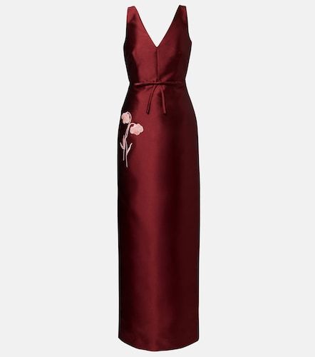 Robe aus Satin mit Blumenapplikation - Erdem - Modalova