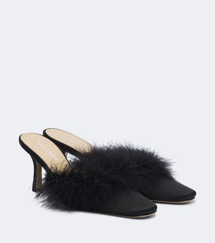 Mules Carolyn de satén con plumas - Mach & Mach - Modalova