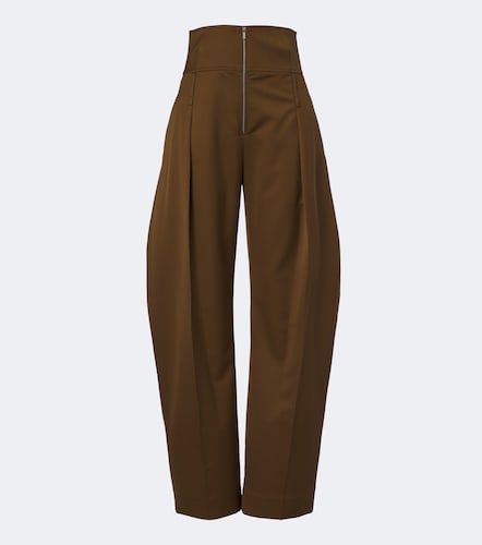 Wool and cashmere barrel-leg pants - Ferragamo - Modalova
