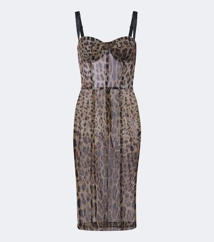 Abito bustier in cotone e seta - Dolce&Gabbana - Modalova