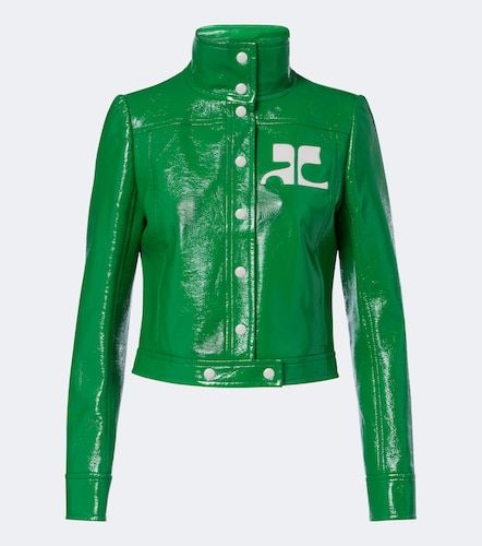 Courreges Logo vinyl cropped jacket - Courreges - Modalova
