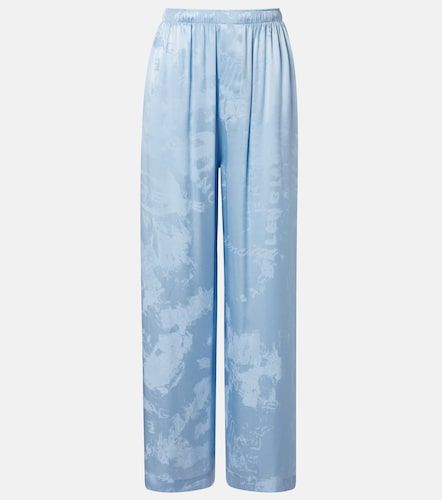 Pantalones anchos de satén de seda - Balenciaga - Modalova