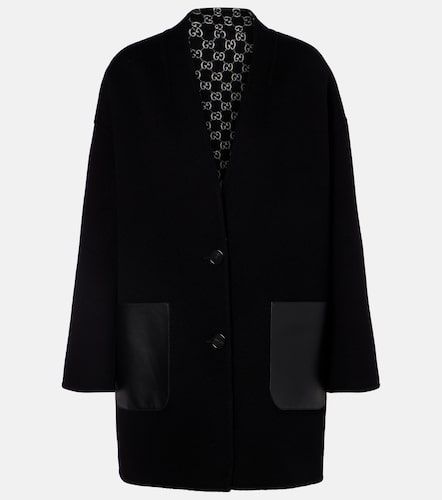 Wendbarer Mantel Caban aus Wolle mit Leder - Gucci - Modalova
