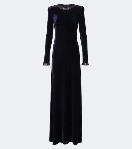 Robe Nancie aus Velours mit Leder - Ralph Lauren Collection - Modalova