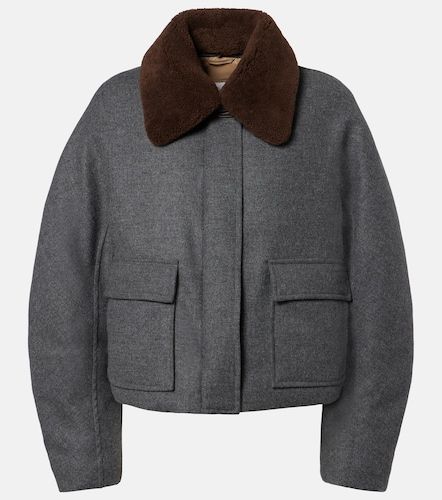 Shearling-trimmed alpaca-blend down jacket - Brunello Cucinelli - Modalova