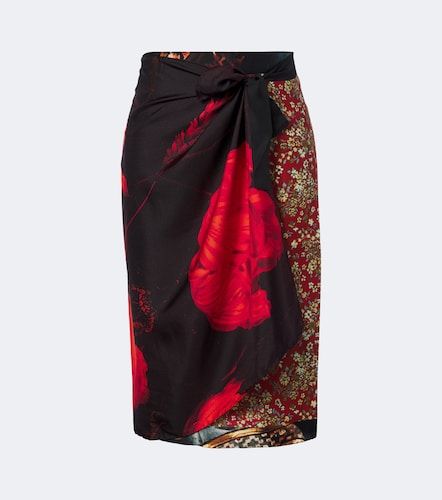 Falda envolvente de seda estampada - Dries Van Noten - Modalova