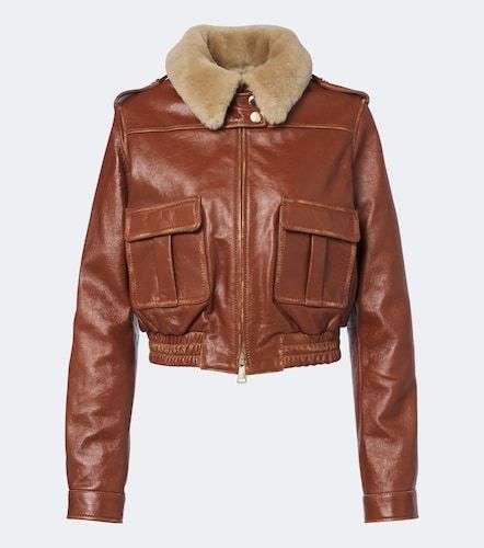 First Love shearling-trimmed leather jacket - Dorothee Schumacher - Modalova
