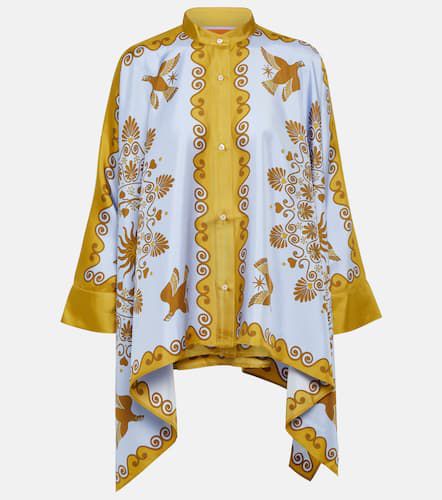 Foulard printed silk twill shirt - La DoubleJ - Modalova