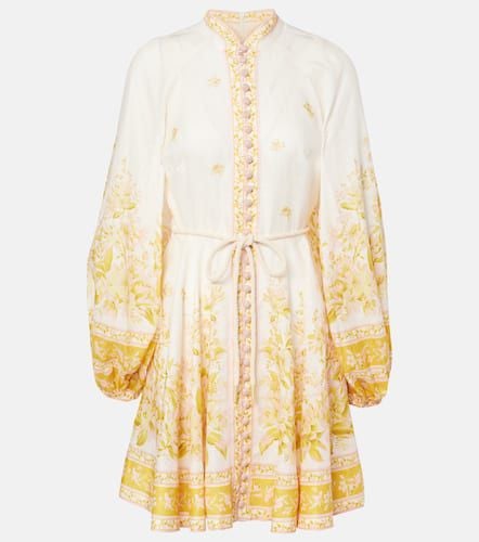 Golden floral linen minidress - Zimmermann - Modalova