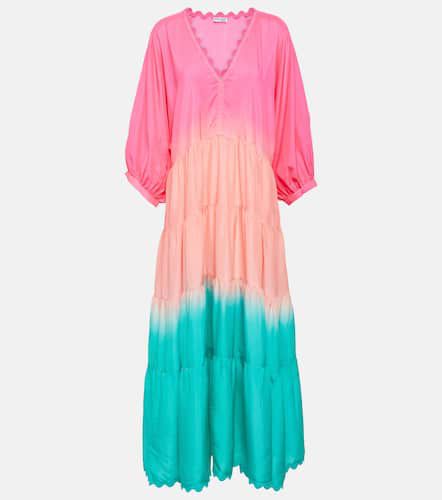 Colorblocked tiered silk maxi dress - Juliet Dunn - Modalova