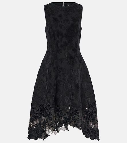 Guipure lace and velvet jacquard gown - Oscar de la Renta - Modalova