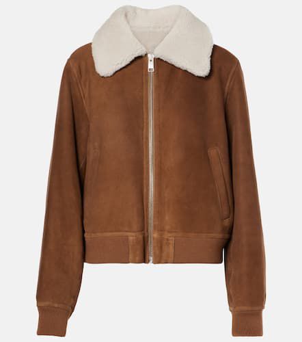 Shearling-trimmed suede bomber jacket - Yves Salomon - Modalova