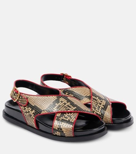 Sandali slingback in pelle stampata - Dries Van Noten - Modalova