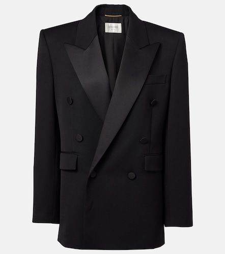 Smokingjacke aus Wolle mit Satin - Saint Laurent - Modalova