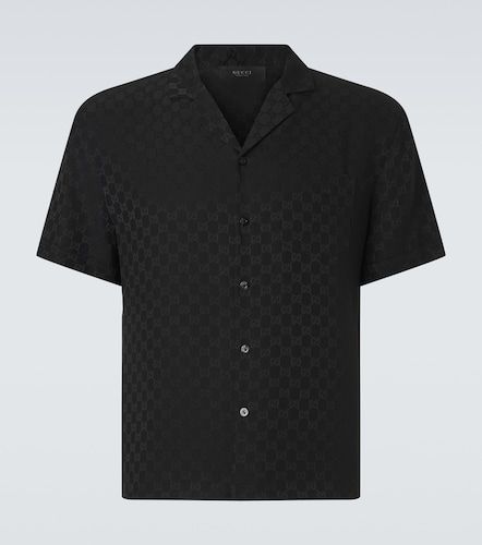 Camicia bowling in jacquard di seta GG - Gucci - Modalova